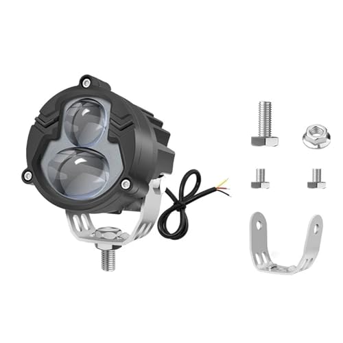 Antibrouillards longue portée LED projecteur externe bicolore de voiture et moto tout-terrain 12V