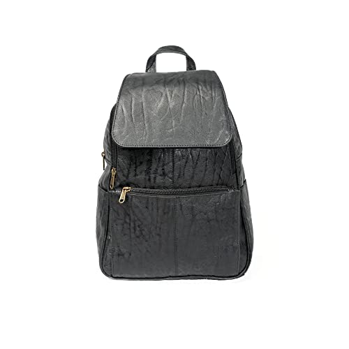 Sac à dos en cuir noir M pour homme et femme au style imprimé