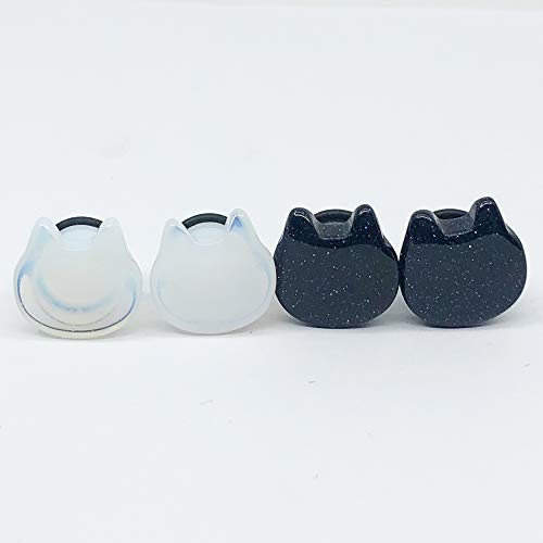 Piercingpops 2 Pairs Cat Opalite/Created-Blue Stone Ear Gauges Tunnels Plugs Stretchers Expander Body Piercing  thumb #4