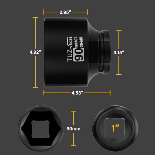 Image of 1 Inch Drive 90mm Deep Metric 6 Point CR-MO Impact Socket