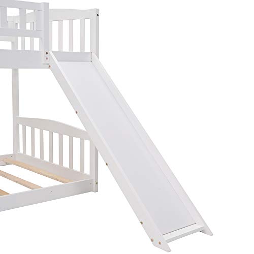 Twin Over Twin Bunk Bed With 2 Drawers, Stairway,Slide And Ladder - Bunk Bed For Family, Teens,No Box Spring Needed #TOP6