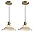 Magiroz Modern Brushed Brass Pendant Lights Kitchen Island 2 Pack Mid Cenrury Milk Glass Hanging Light Fixture Vintage White and Gold Ceramic Pendant Light for Dining Room Bedroom Entryway MPL16D-2