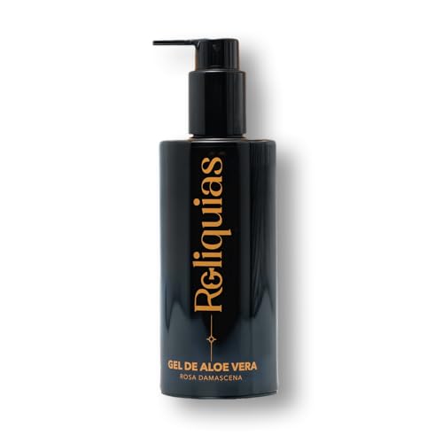 Reliquias Loción en Gel Aloe Vera & Rosa Damascena | Hidratante, Calmante y Regeneradora para Piel Sensible | After Sun Natural, 200 ml