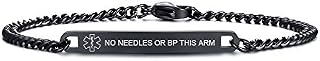 VNOX "NO Needles OR BP This ARM Stamped Medical Symbol Black Stainless Steel