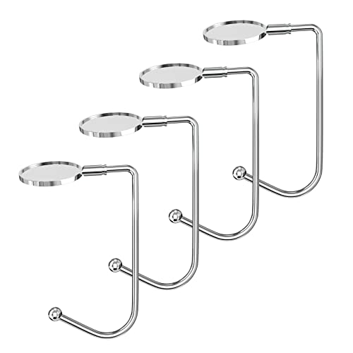 Unves Lot de 4 supports de chaussettes de Noël pour cheminée, cheminée, guirlande, décoration d'intérieur de Noël, argenté Cover