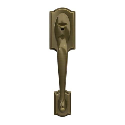 Image of SCHLAGE Camelot Front Entry Handle Accent Right-Handed Interior Lever (Antique Brass) FE285 CAM 609 ACC RH