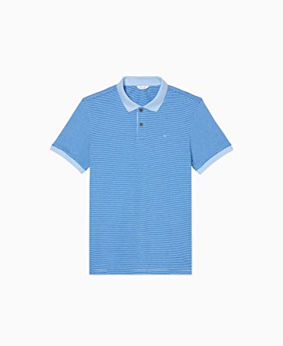 Image of Calvin Klein Men's Liquid Touch Polo Stripe with UV Protection