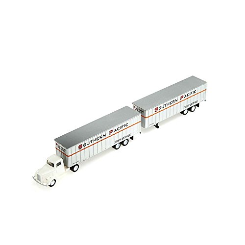 Wagon HO Bachmann Southern Pacific avec deux remorques Piggy Back miniatures