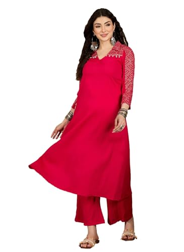 Image of Stylum Women's Solid Crepe A-Line Kurta Pant Set