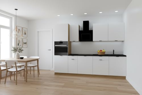 Genérico Muebles de Cocina Completa 280 cms Muebles Color Blanco Mate Torre Horno ref-207C
