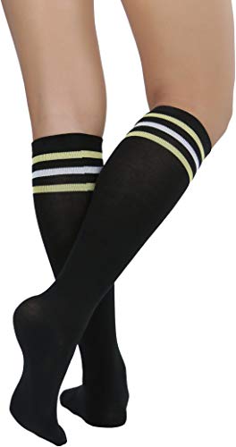 Image of ToBeInStyle Women's Knee High Socks with Striped Top