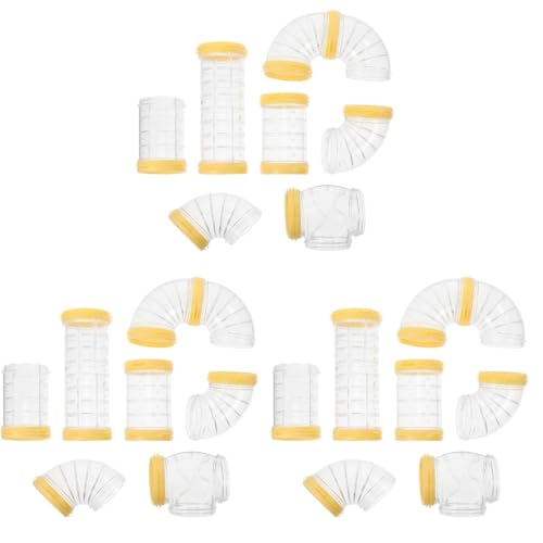 POPETPOP Lot de 3 Tubes pour Hamster - en Plastique - avec Trous d'aération - pour Hamster Nain, Gerbille et Petits Animaux de Compagnie - Labyrinthe DIY -...