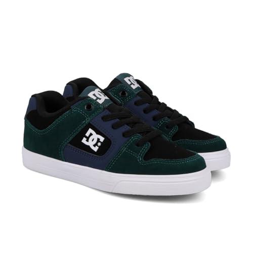 DC Sneaker Skate Shoe, Black/Green/Blue, 12.5 US Unisex Little Kid