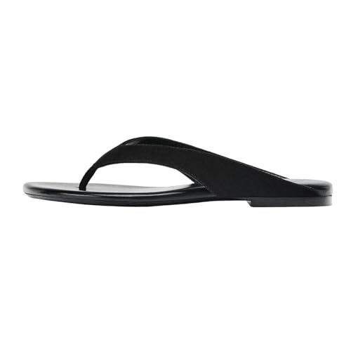 Womens Flip FlopsThong Sandals Flat Sandals Summer Beach Shoes Black