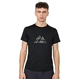 Camiseta Deportiva para Hombre, para Entrenamientos y Running, Pack de 1, Camiseta de Manga Corta, Transpirable, Absorbe la Humedad, Materiales 100% Reciclados (Negro/Logo Negro Oversize, XX-Large)