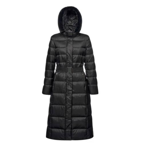 Geox W Pheby Maxi Parka Chaqueta, Negro, 48 Mujeres