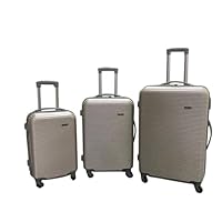 Smte-Daska Hard Outer Shell Travel Luggage Set - 3 Piece (Purple