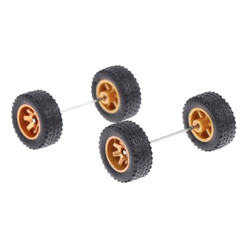RCGOFOLLOW Lot de 4 Roues de Rechange à l'échelle 1/64 pour Voiture Miniature, Camion radiocommandé Enfant (), Or, Tapez B