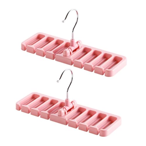BAZEITFLOW Organizador de Corbatas y Cinturones Antideslizante Rosa Soporte Compacto para Armario con Capacidad para Colgar Corbateros y Pañuelos