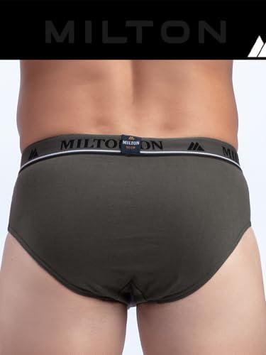 Image of Milton Mens Cotton Solid Outer Elastic Brief | Premium Soft Cotton Underwear | Breathable & Skin-Friendly Briefs with Comfort Fit Waistband | Pack of 1, Color May Vary as per Availability