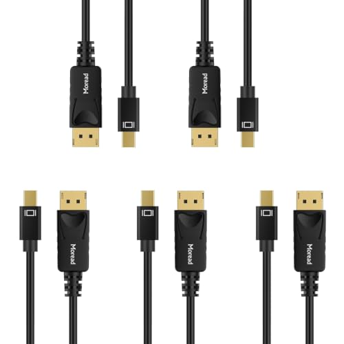 Moread 8K Mini DisplayPort to DisplayPort Cable 1.4, 5 Pack, 6ft