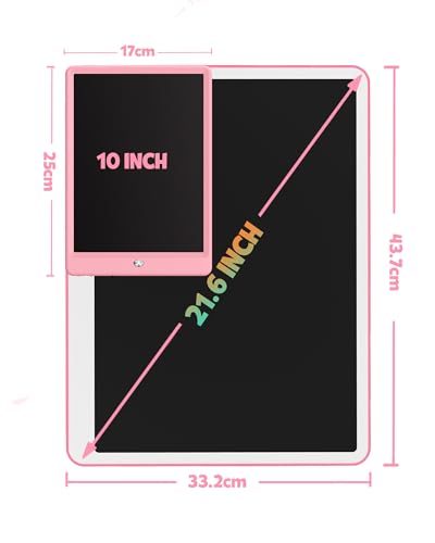 Image of TEKFUN 20inch LCD Writing Tablet with Stylus, Erasable Doodle Board Mess Free Drawing Pad for Kids, Car Trip Educational Toys Birthday Christmas Gift for 3 4 5 6 7 Girls Boy(Pink)