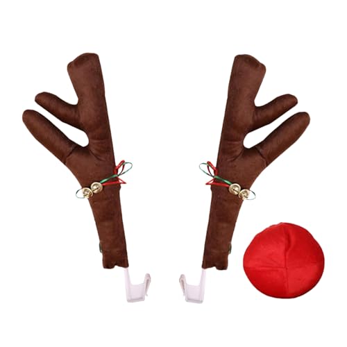 Cornamenta de reno para coche | Decoración de ciervo para el exterior del coche | cuernos de peluche decorativos para el campo de golf desfiles festivales estacionales