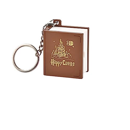 Bairu Folding Castle Book Keychain, Stereo Stress Relief Castle Sensory Toy, Jewellery Gift For Boys Girls Bag, Brown, One Size #TOP1
