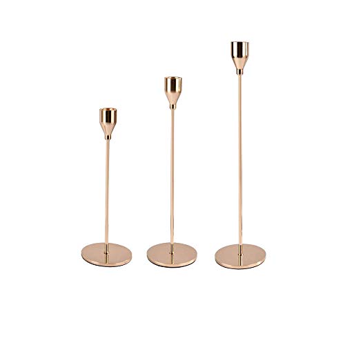 Candelabro de Hierro Forjado de pie, Boda Comedor Tabla Vela Decorativa de Oro Holder, luz de Las Velas Cena a la luz Adornos Holder, Oro Cover