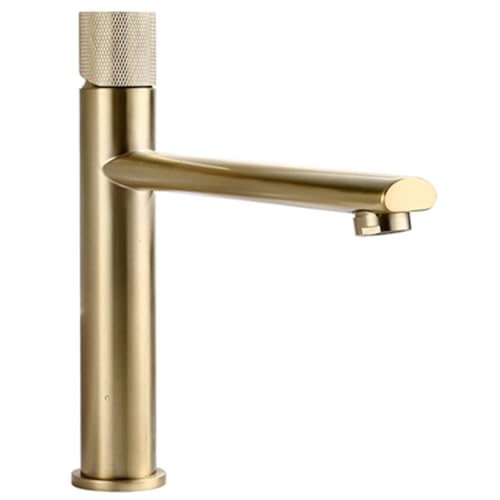 Mitigeur de lavabo anti-traces en laiton doré pour remplacer un robinet fuyard