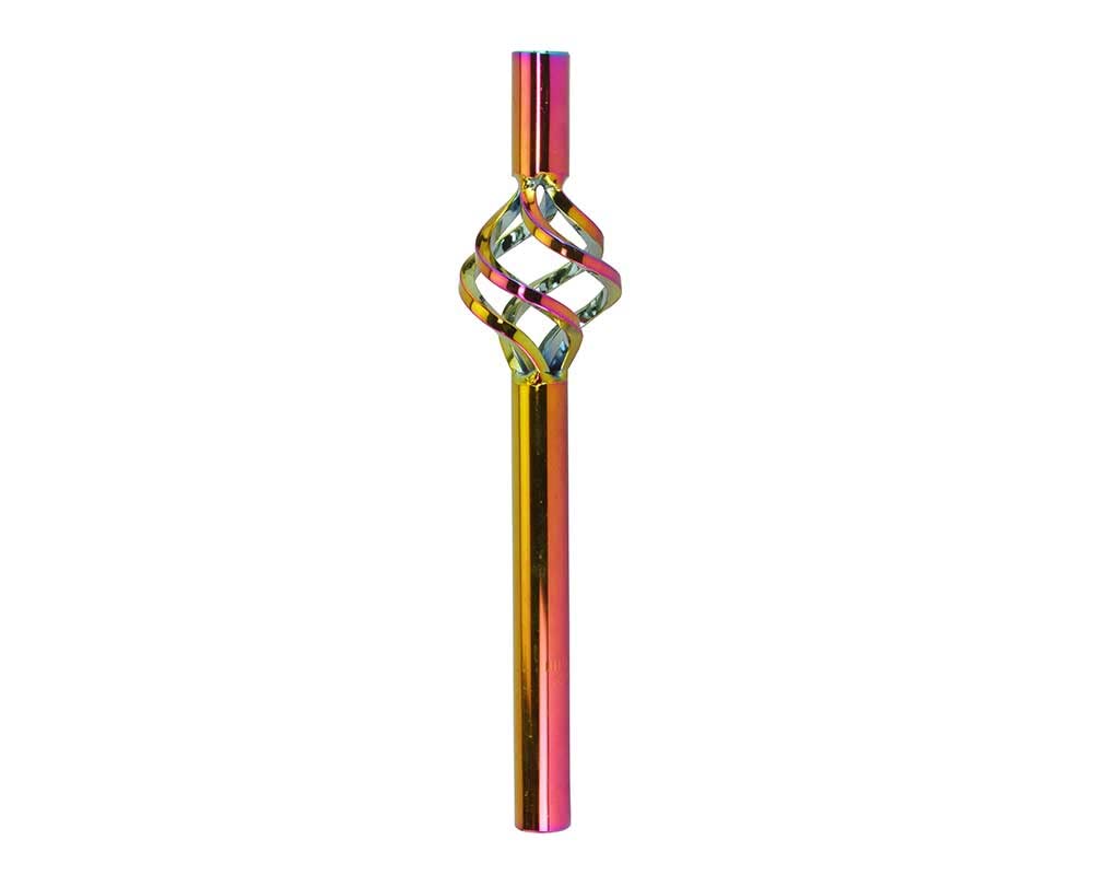Lowrider Bike Steel Seatpost Pilar 22.2 x 300mm W/Cage Oil Slick.