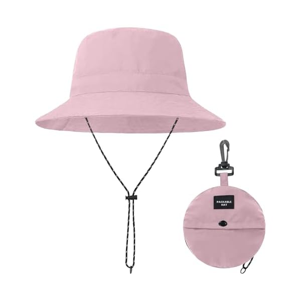Packable Bucket Hats Women Adjustable Summer Lightweight Hat Foldable Beach Fishing Cap