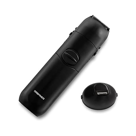 URBANER Battery Powered Facial Hair Trimmer for Men Electric Beard Shaver and Hairstyle Razor Waterproof Chest Razors for Men, Safe Blade, Black, MB-342 Cover