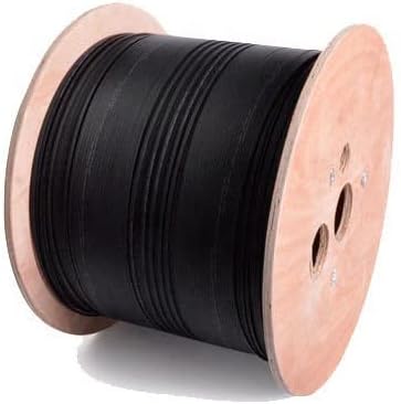 Plenum Cable de fibra óptica para interiores y exteriores, 48 hebras, OS2 9125 monomodo, Corning SMF-28 Ultra, negro, carrete, 500 pies