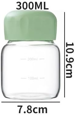 Shaker, Heat Resistant Glass, 10.1 fl oz 300 ml, Handy, Graduated, High Borosilicate Glass, Sealed Construction, Reverse Leak Proof, Lightweight, Portable, Milk, Soy Milk, Protein, Powder Shake