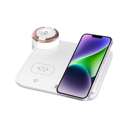 Stazione di ricarica magnetica Caricatore wireless 4 in 1 Supporto per caricabatterie pieghevole veloce da 15 W Dock di multi-dispositivo per telefono e