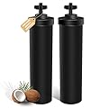 NSF/ANSI 42&372 Certified Water Filter Replacement Compatible with Berkey® BB9-2® Black Filters, Gravity Filter System, Purification Elements Compatible with Travel, Large, Royal, Crown Series, 2 Pack