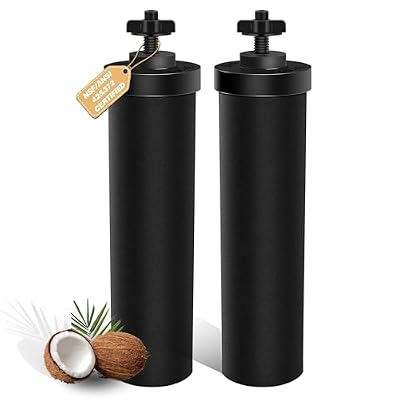 NSF/ANSI 42&372 Certified Water Filter Replacement Compatible with Berkey® BB9-2® Black Filters, Gravity Filter System, Purification Elements Compatible with Travel, Large, Royal, Crown Series, 2 Pack