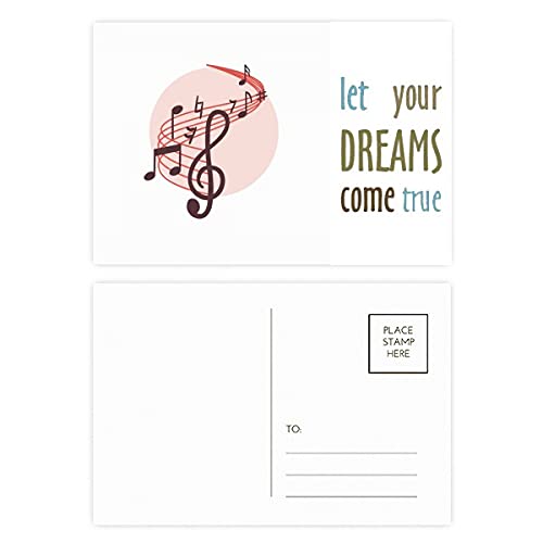 Cartes postales rondes note de musique rouge de qualité supérieure pour papeterie créative
