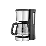 WMF Bueno Filterkaffeemaschine 10 Tassen – elegante Kaffeemaschine aus Edelstahl mit 1,25 l Glaskanne und Tropfstopp, Warmhalteplatte, Schwenkfilter und Abschaltautomatik, für stilvollen Genuss