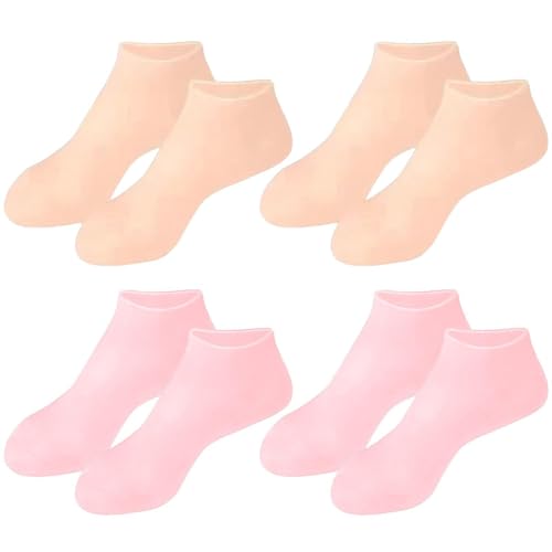 DUINIU 4 Paia Di Calzini In Silicone Anti-Cracking, Maschera Esfoliante Per I Piedi, Adatta Per Ammorbidire I Calli E Migliorare Lo Scrub Per I Piedi.