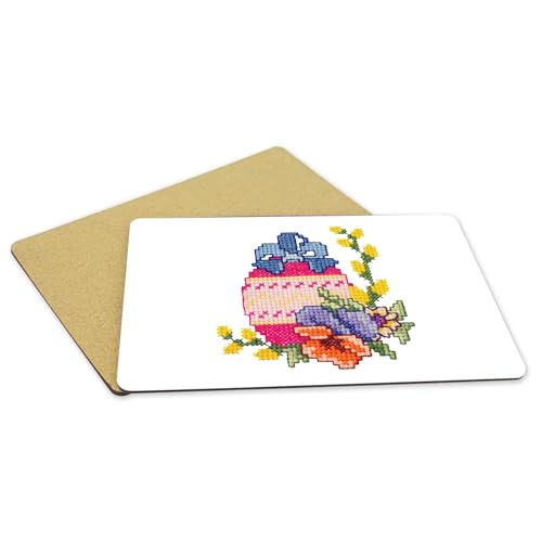 Sets de table œuf broderie pour repas de Pâques et brunch