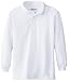 Genuine Little Boys' Long Sleeve Pique Polo, White, 5/6