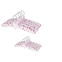 Xiabing Satin Padded Clothes Hangers, Floral Pattern, 360° Swivel Hook, Set of 10, (10, Little Flowers)
