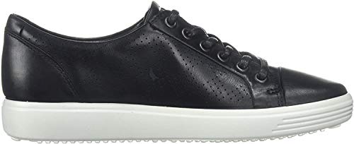 ECCO Women's Women's ECCO Soft Perforated Fashion Sneaker, Dark Black Perforated, 39 EU/8-8.5
