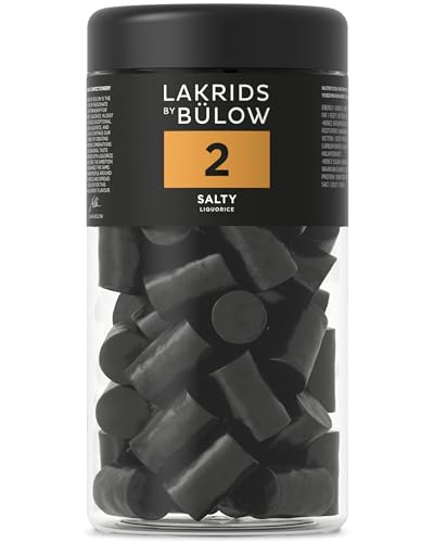 LAKRIDS BY BÜLOW - 2 - Salty - 360g - Vegane Gourmet Lakritze aus Dänemark - Glutenfrei & ohne Gelatine - Dose aus 100% recyceltem PET