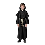 VZQI Medieval Monk Robe for Kids Renaissance Priest for Boy Halloween Cosplay Costume Cloak S