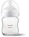Philips Avent Natural Glass Baby Bottle with Natural Response Nipple (Slow Flow, Flow 2), 4oz, SCY910/01