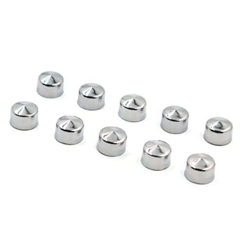 HTTMT MT247-011- 10 Piece Chrome 1/4" Allen Socket Bolt Cap Dress Kit Compatible with Harley Misc Hardware