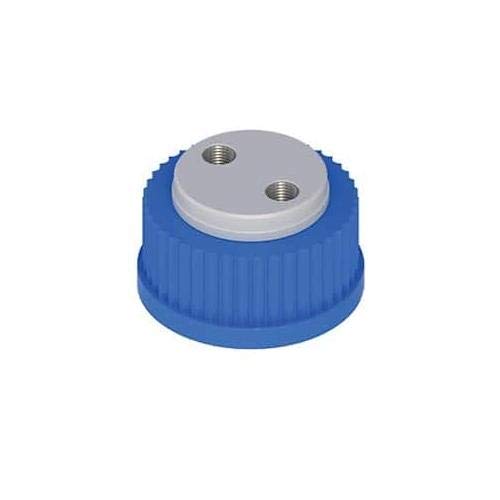 Cole-Parmer EY-12018-48, Solvent Delivery Cap GL32, Blue/White (Pack of 4 pcs)